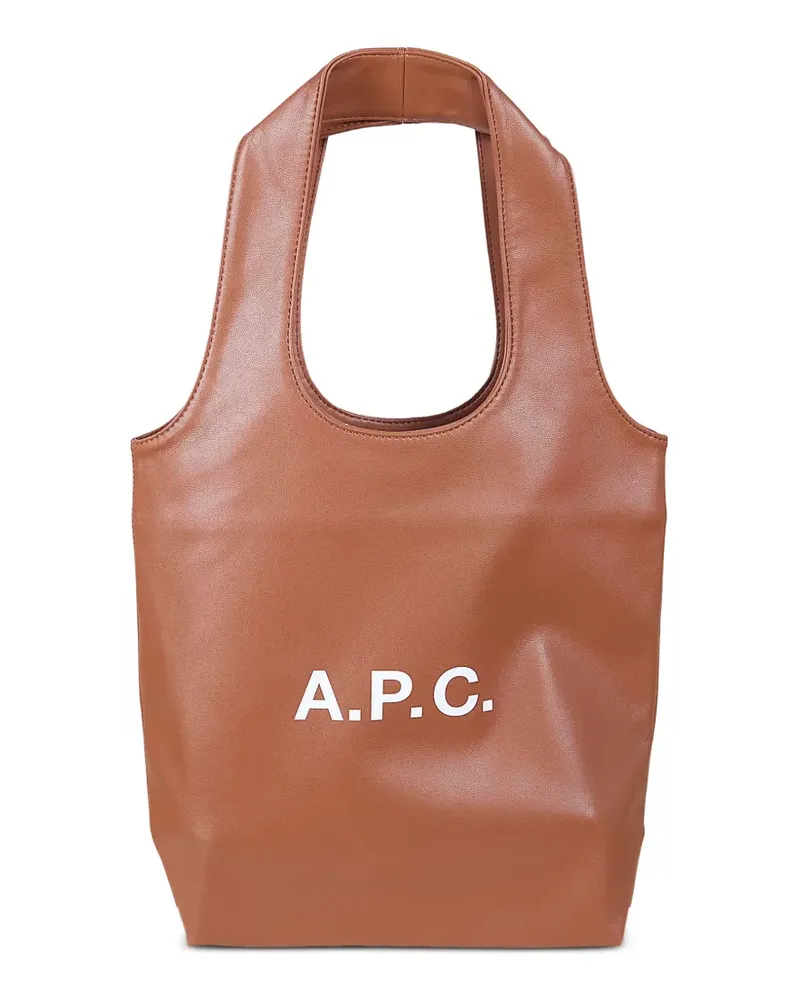A.P.C. Kleiner Tote Bag mit Logo - Braun Braun