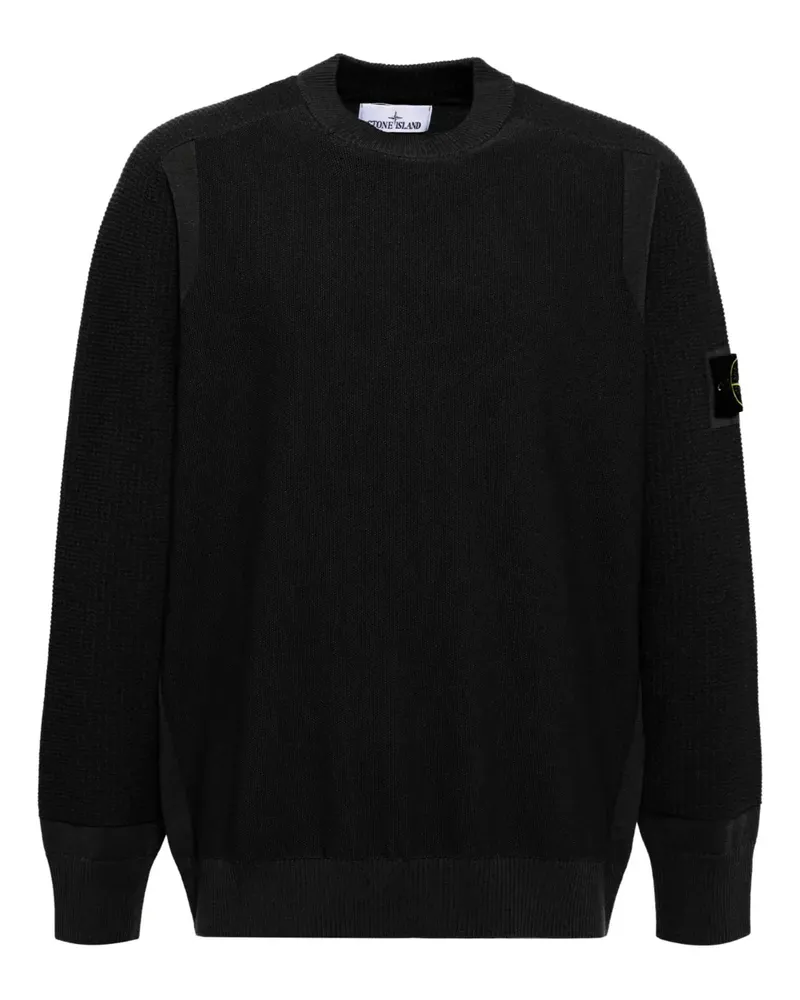 Stone Island Sweatshirt mit Logo-Patch - Schwarz Schwarz