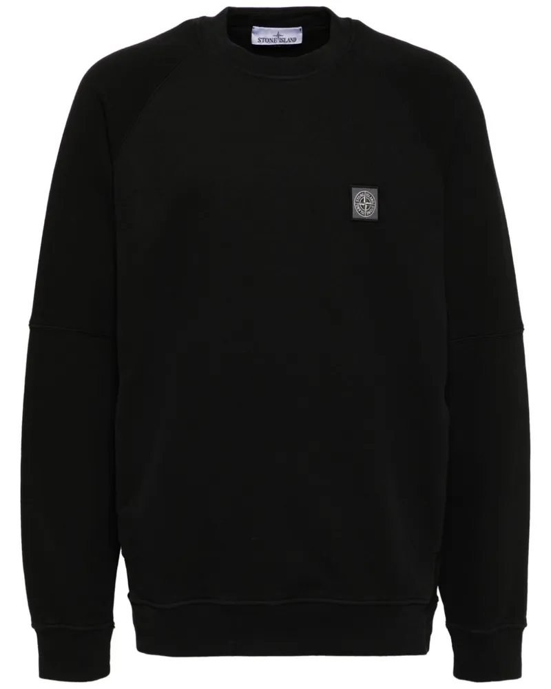 Stone Island Sweatshirt mit Logo-Patch - Schwarz Schwarz