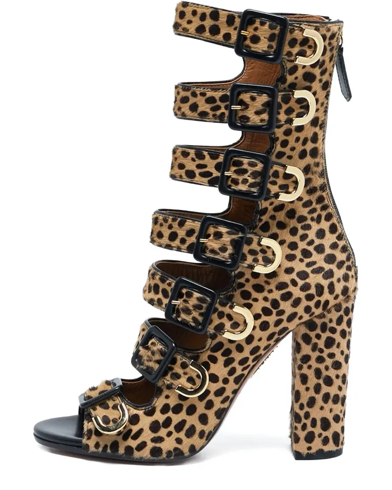 Aquazzura Sandalen mit Leoparden-Print - Nude Nude