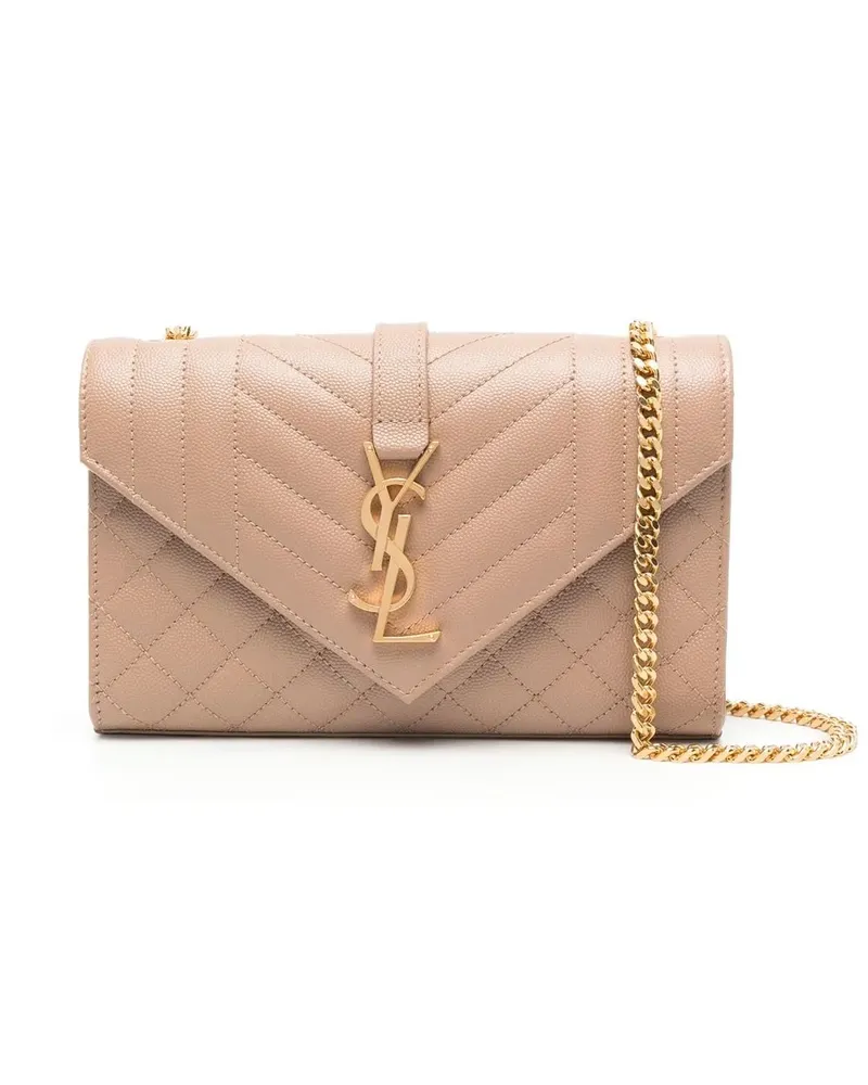 Saint Laurent Kleine Envelope Schultertasche - Nude Nude