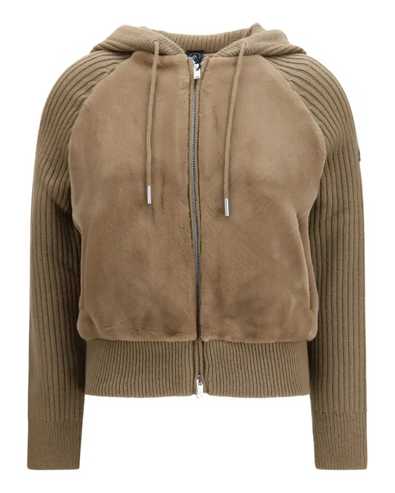 Moose Knuckles Junction Cardigan mit Faux Fur-Einsatz - Braun Braun