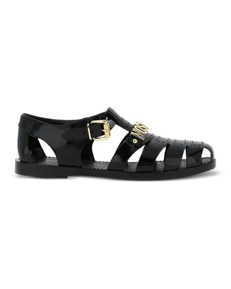 Moschino logo-plaque sandals - Schwarz Schwarz