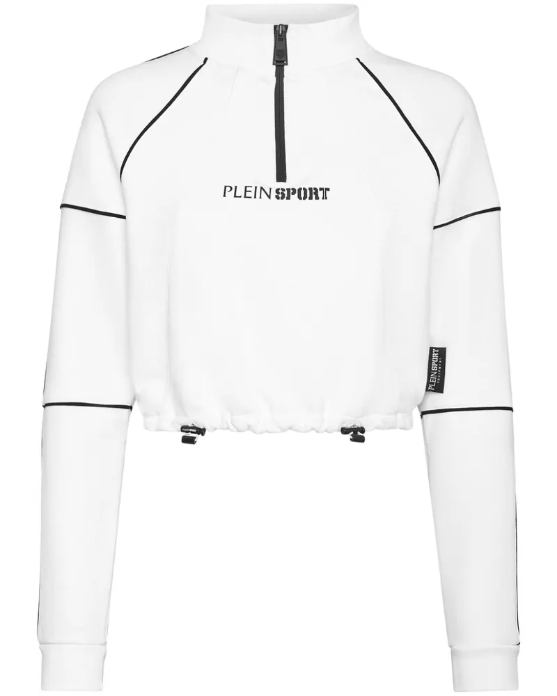 Philipp Plein Cropped-Sweatshirt mit Logo-Print - Weiß Weiß