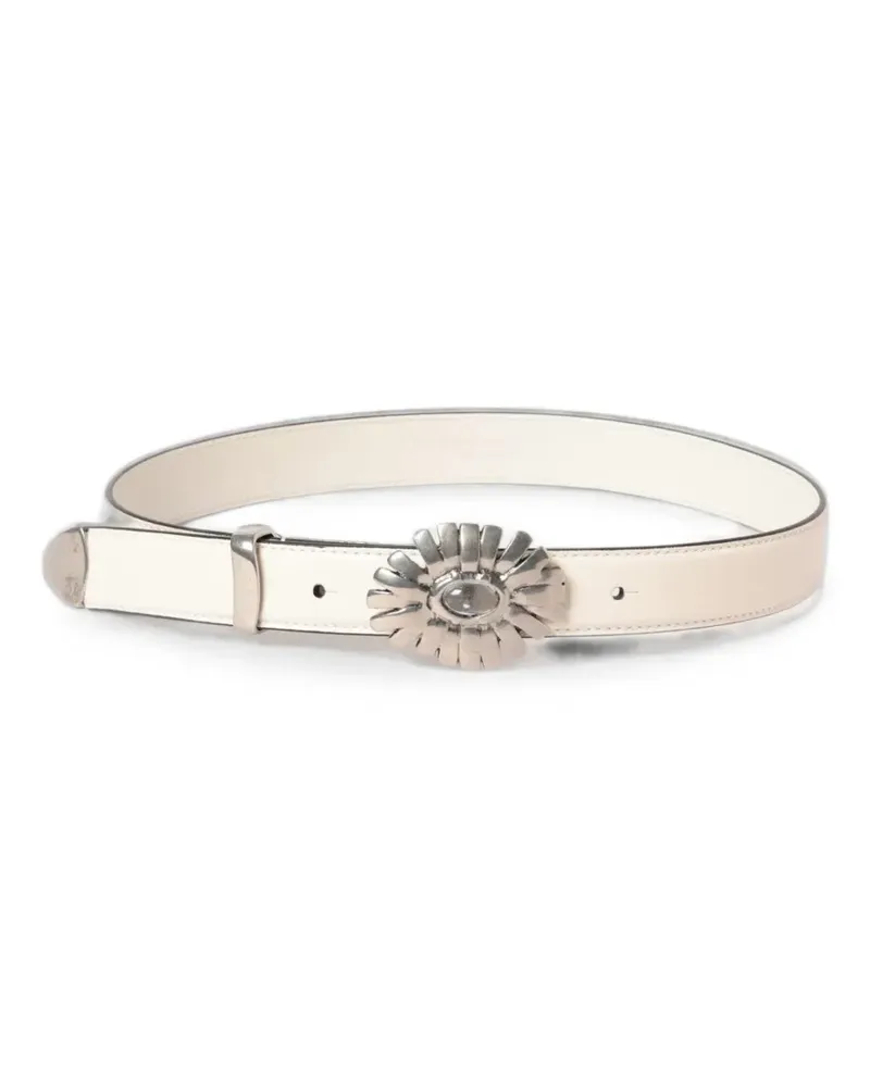 Ermanno Scervino floral-buckle leather belt - Nude Nude