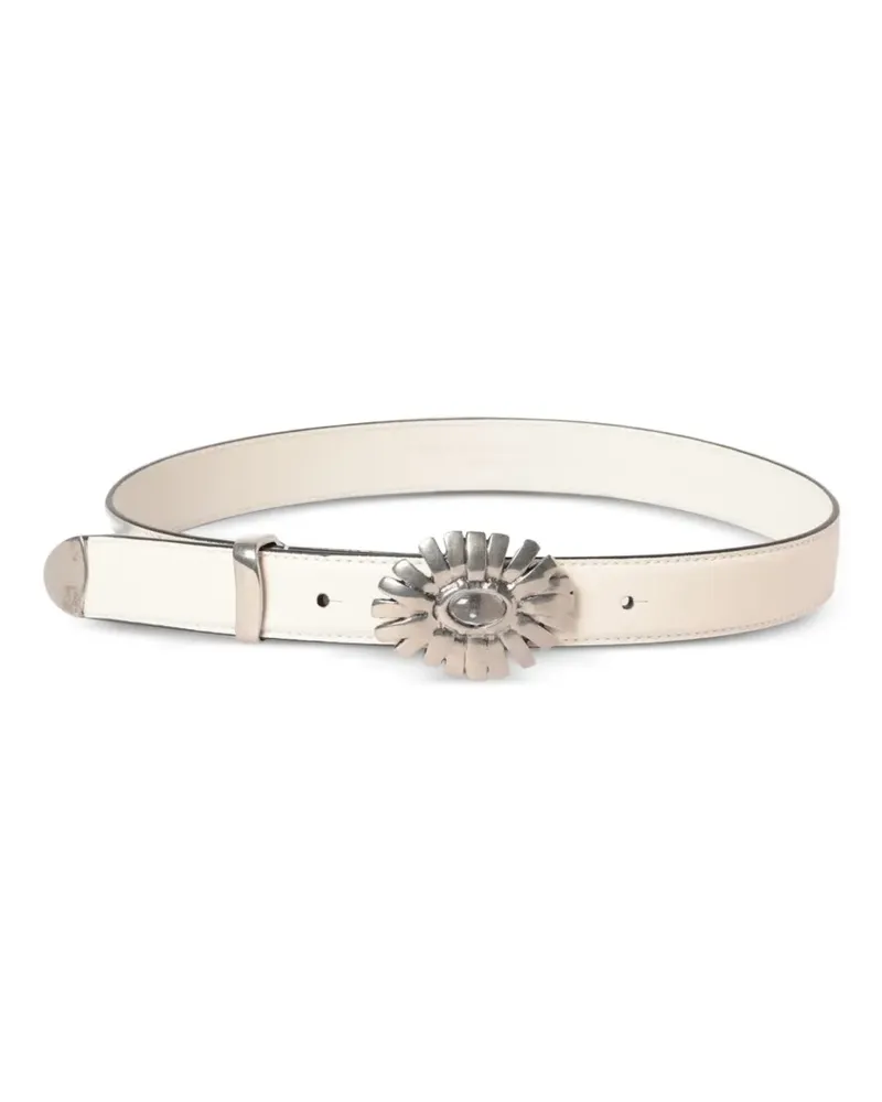 Ermanno Scervino floral-buckle leather belt - Nude Nude