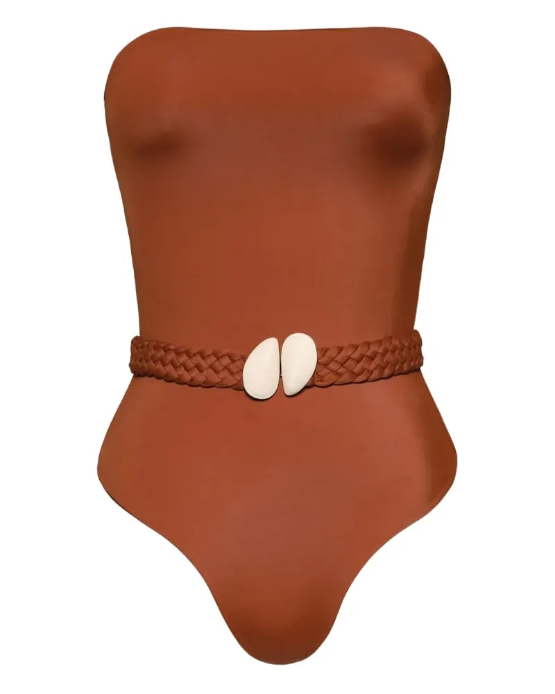 Johanna Ortiz The Classic braided-belt swimsuit - Braun Braun