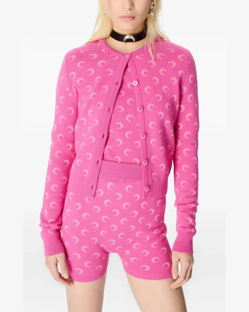 Marine Serre Gestrickte Shorts aus Mond-Jacquard - Rosa Rosa