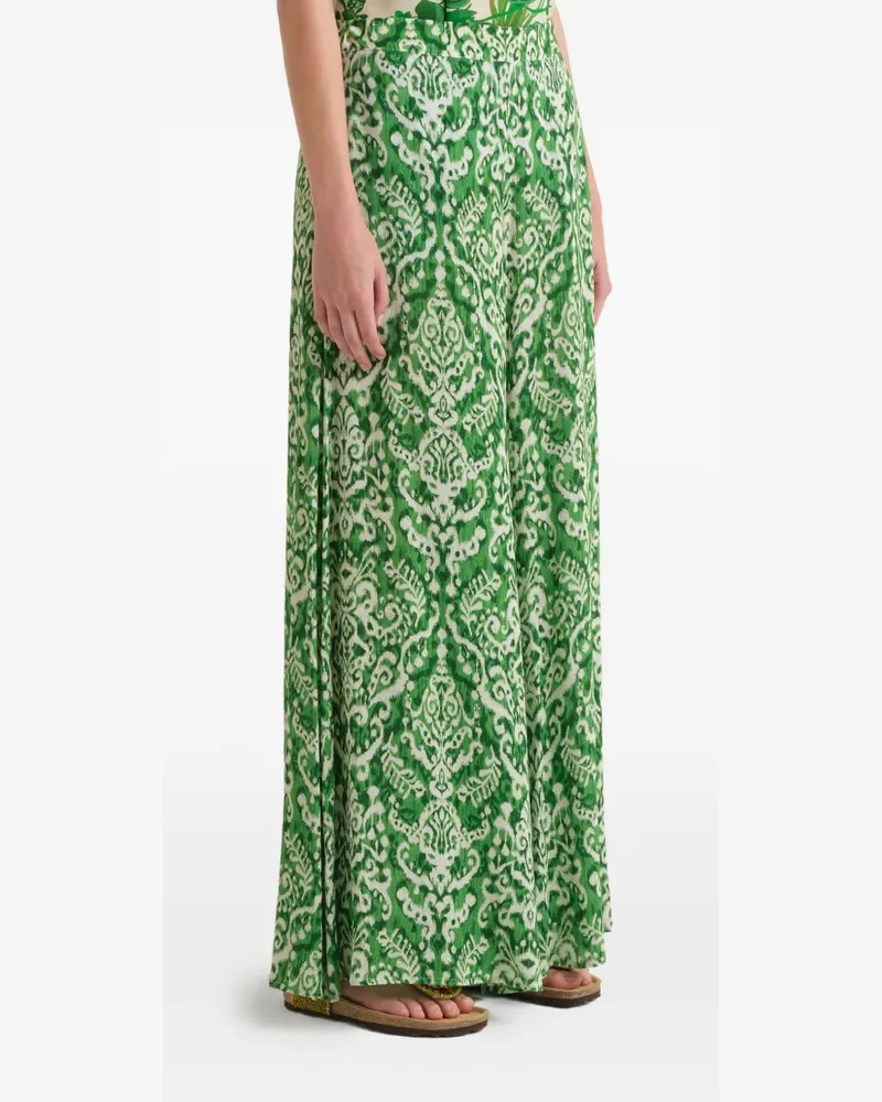 Maliparmi Fließende Hose mit Ikat-Print - Grün Grün