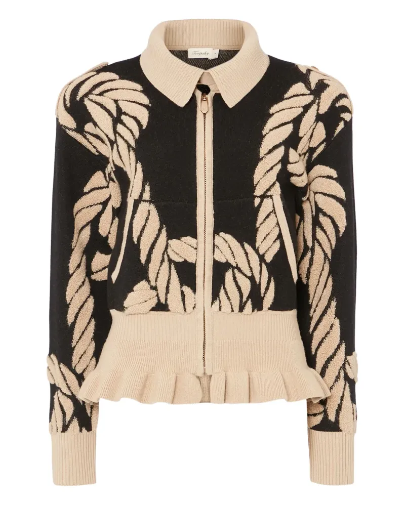 Temperley London Geometrisch gemusterter Cardigan - Schwarz Schwarz