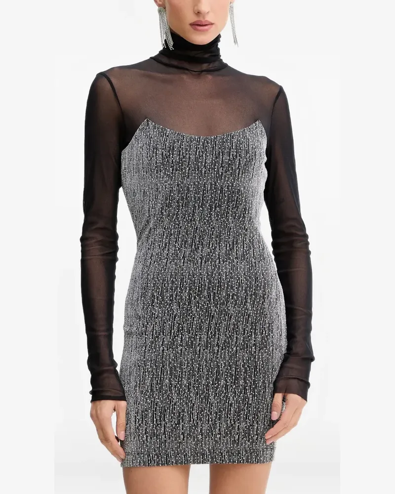 Simona Corsellini Minikleid mit langen Ärmeln - Silber Silber