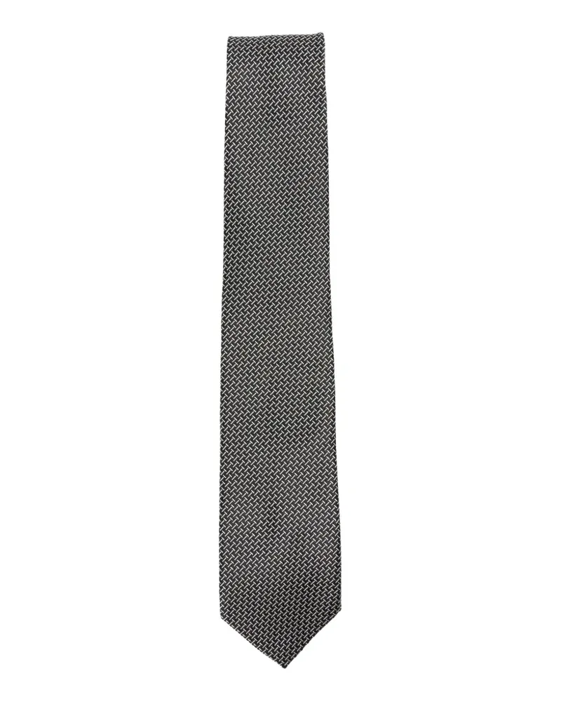 Tom Ford patterned tie - Schwarz Schwarz