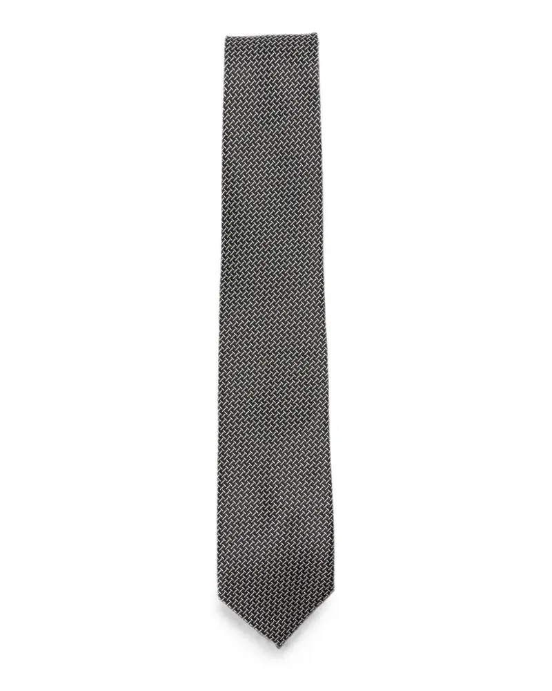 Tom Ford patterned tie - Schwarz Schwarz