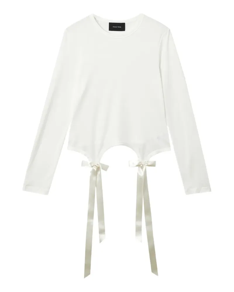 Simone Rocha bow-detail long-sleeve T-shirt - Nude Nude