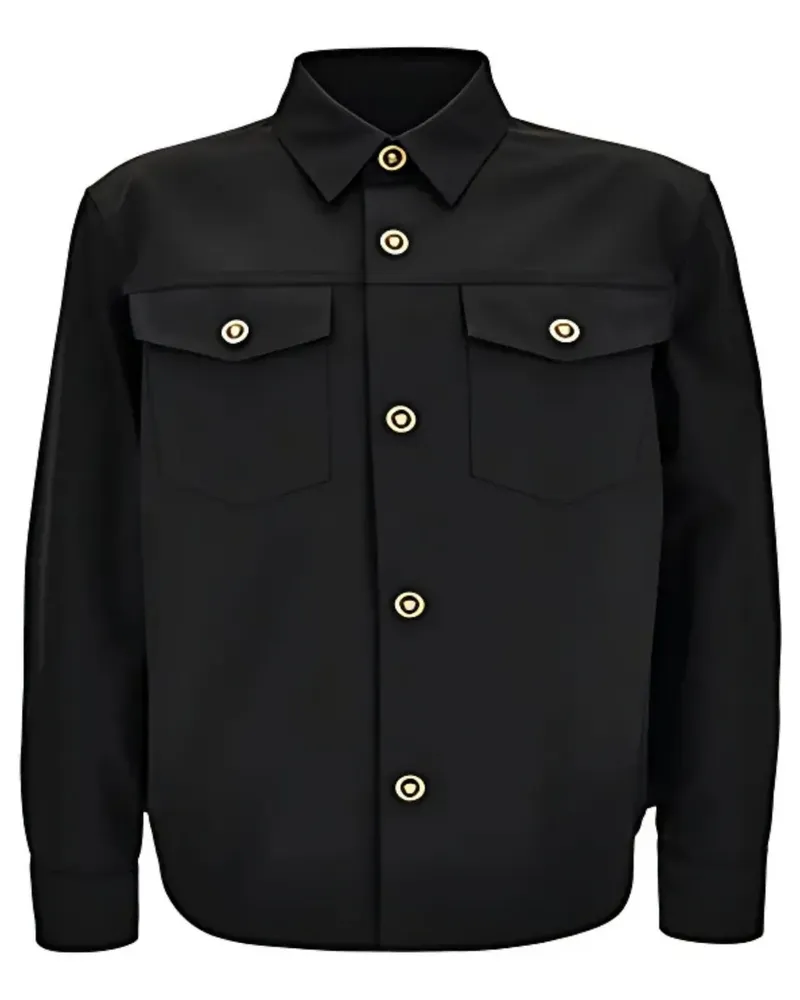 Versace Klassische Hemdjacke - Schwarz Schwarz