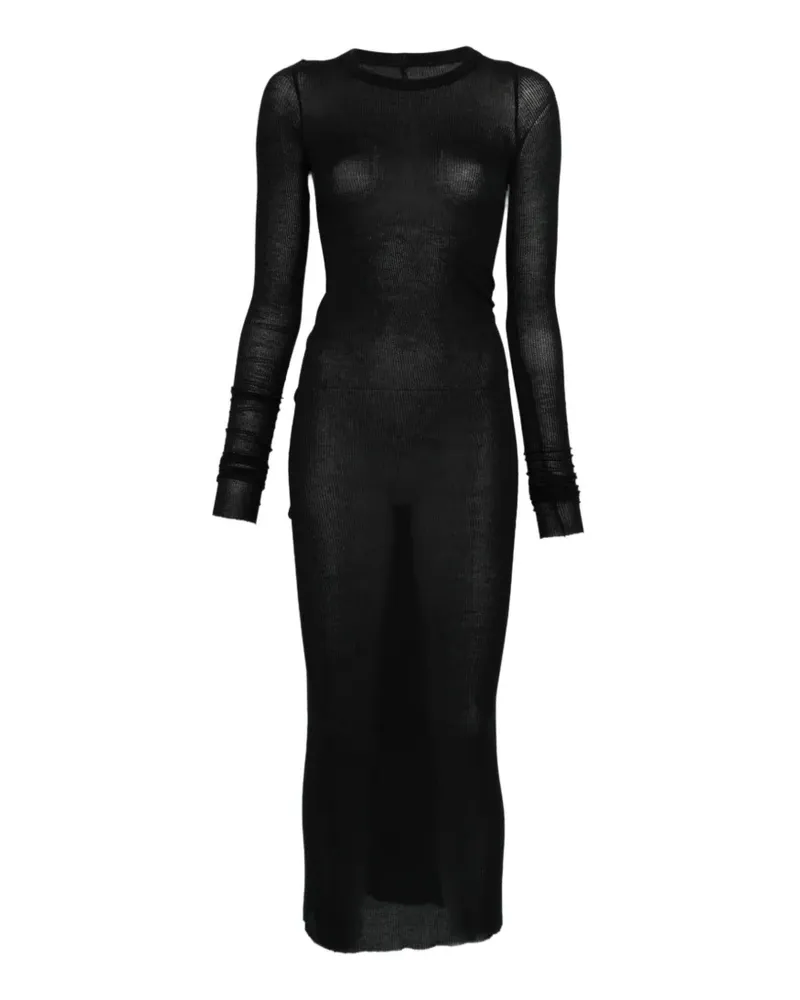 Rick Owens long-sleeve maxi dress - Schwarz Schwarz