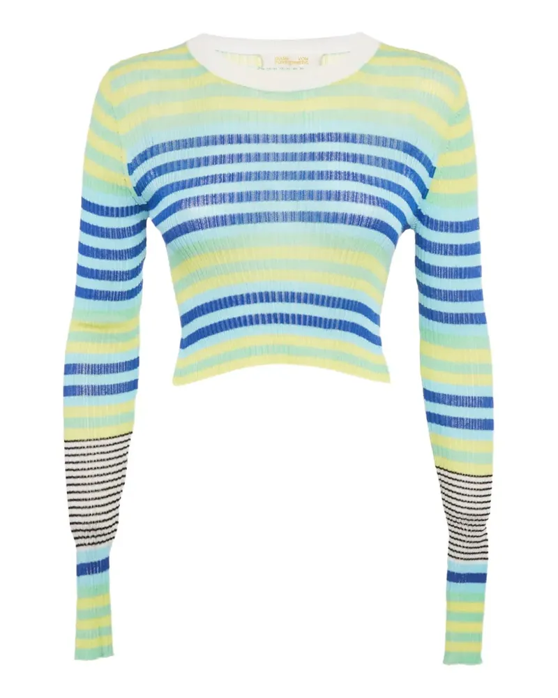 Diane von Furstenberg knit striped T-shirt - Blau Blau