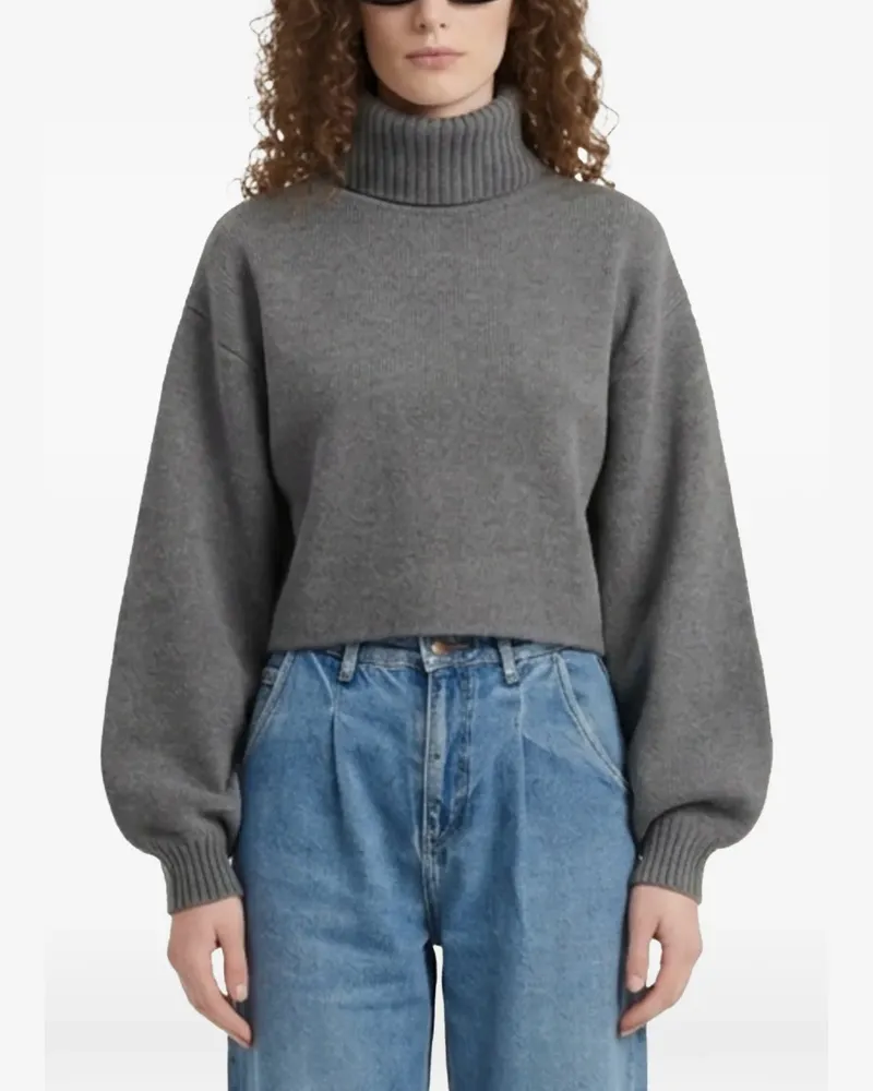 FRANKIE Shop Elly Rollkragenpullover mit Ballonärmeln - Grau Grau