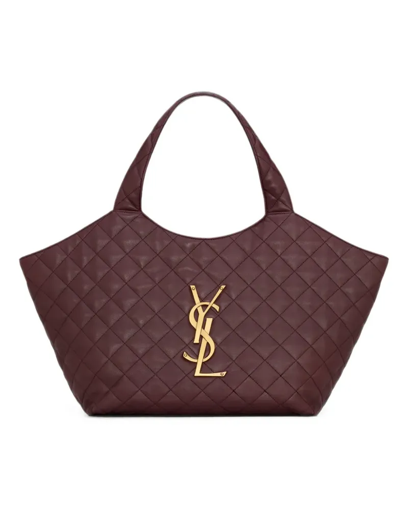 Saint Laurent Gesteppter Tote Bag mit Logo - Rot Rot