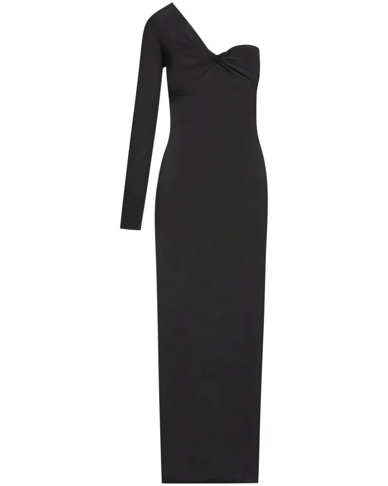 Courrèges Asymmetrisches Maxikleid - Schwarz Schwarz