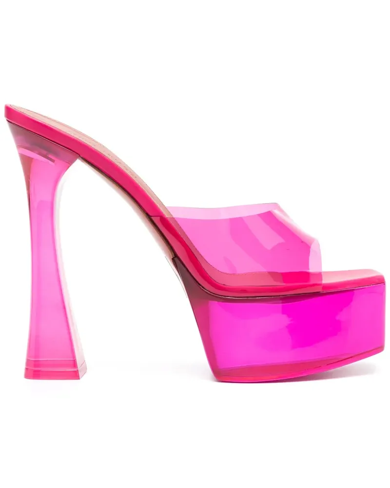 Amina Muaddi Dalida Glass Plateau-Mules 140mm - Rosa Rosa