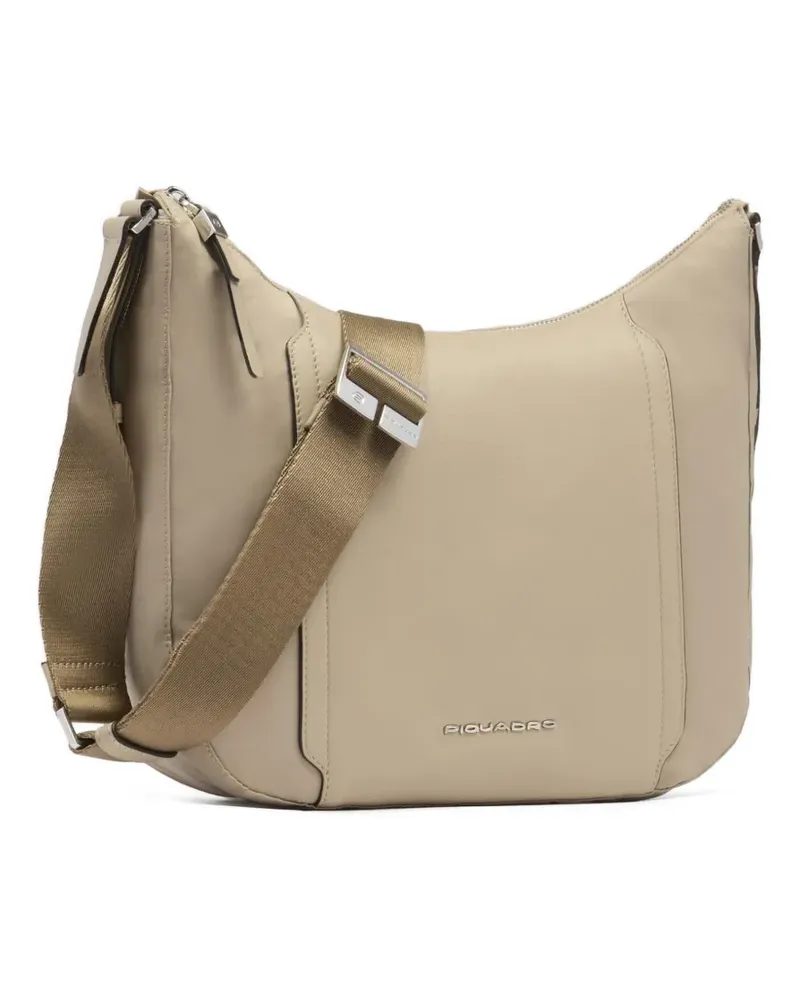 Piquadro Schultertasche mit Logo - Nude Nude