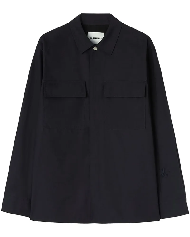 Jil Sander Hemd mit Logo-Etikett - Blau Blau
