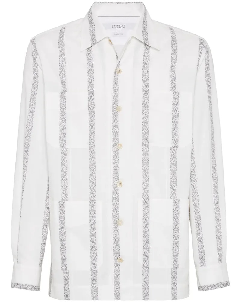 Brunello Cucinelli Easy Fit Hemd - Weiß Weiß