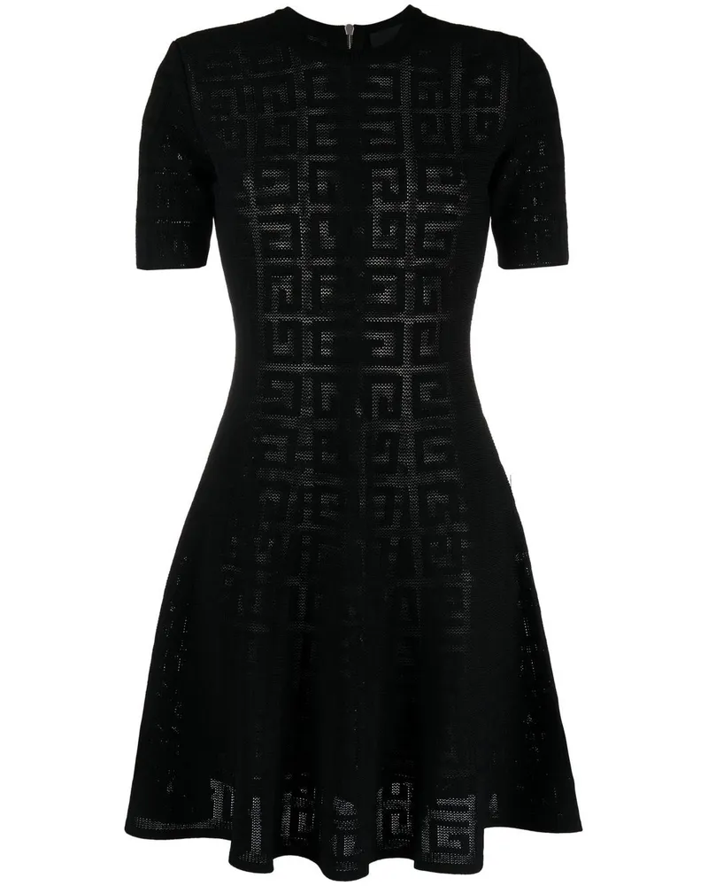 Givenchy Jacquard-Kleid in A-Linie Schwarz