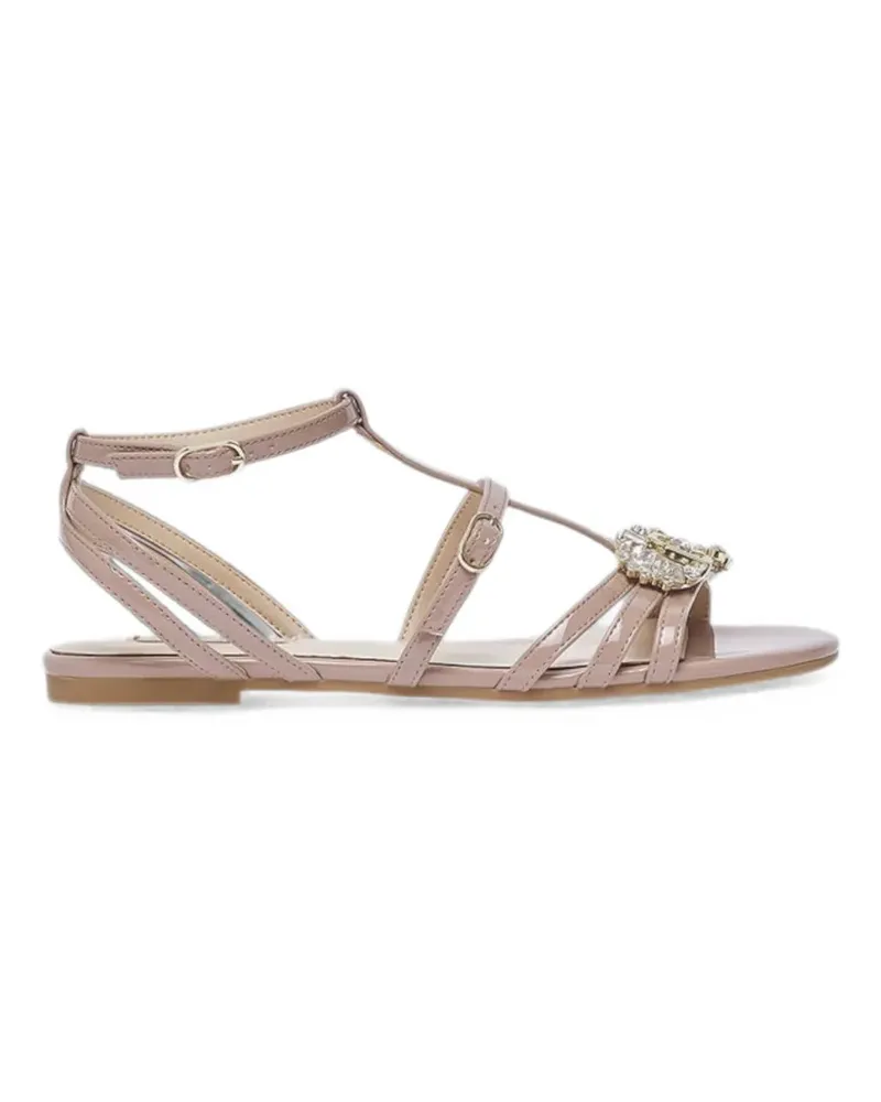 Liu Jo crystal-embellished patent leather sandals - Nude Nude