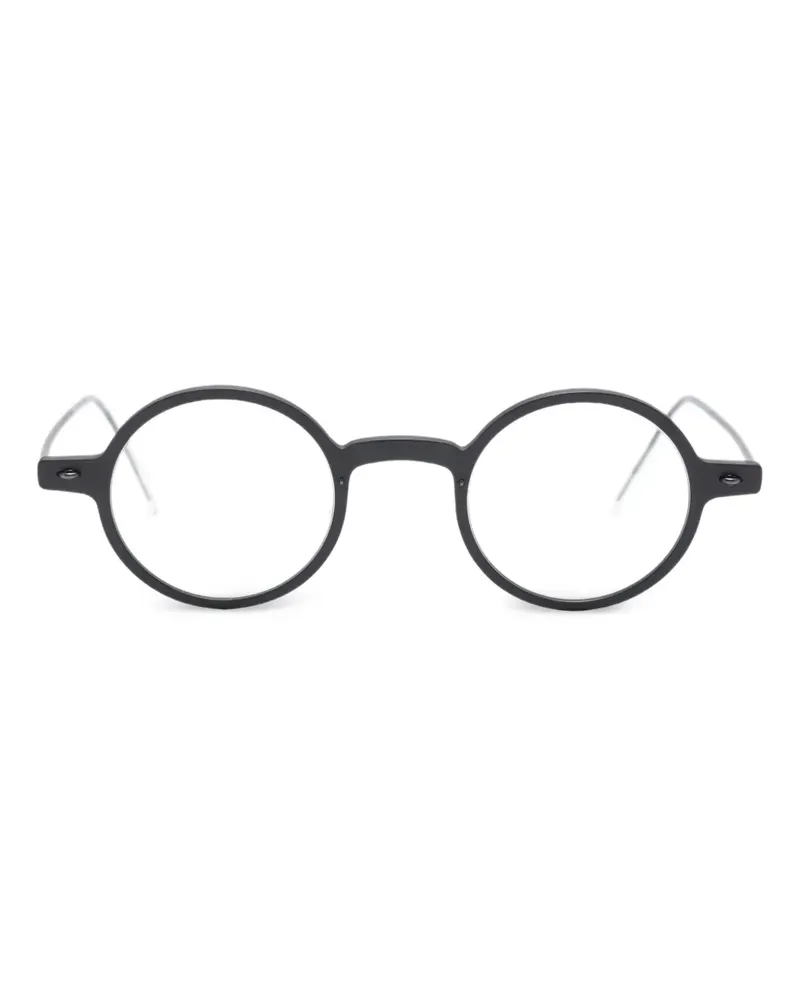 Lindberg Sonnenbrille mit rundem Gestell - Schwarz Schwarz