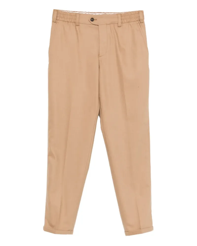 PT TORINO Rebel button elasticated-waist trousers - Nude Nude