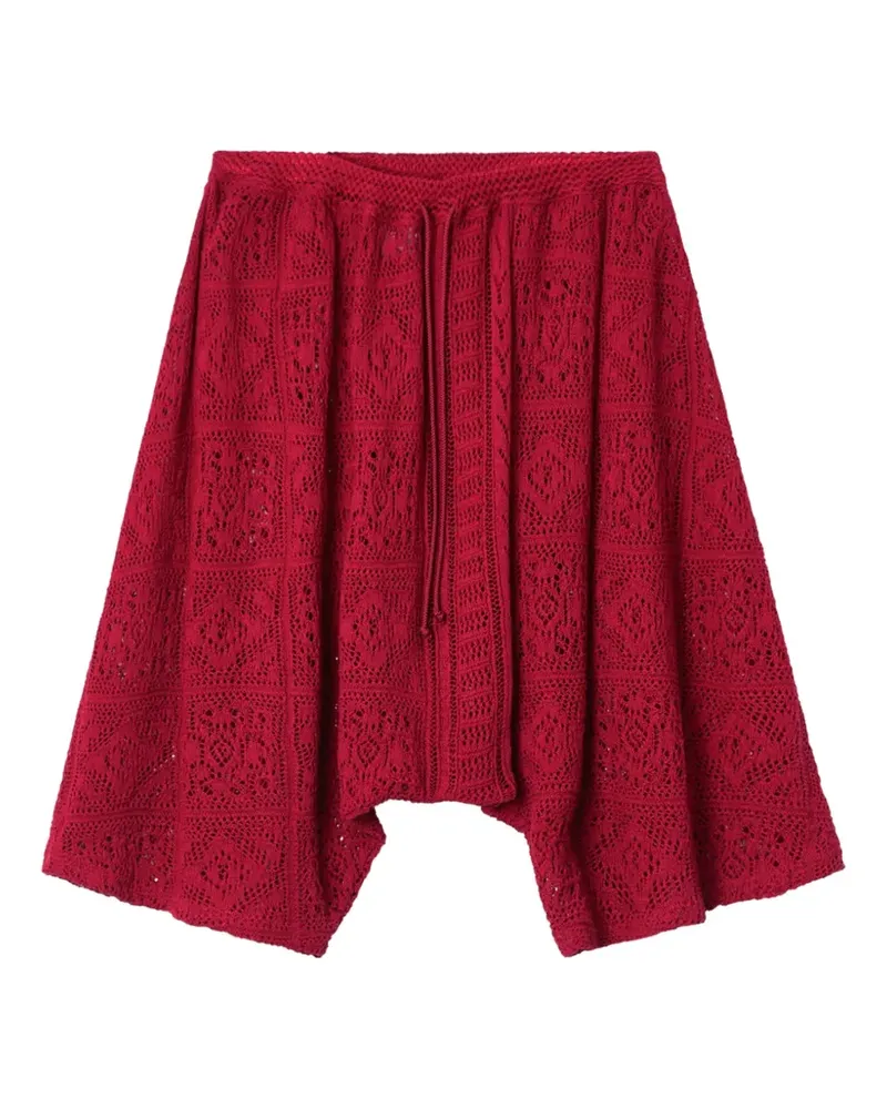 Yohji Yamamoto Gemusterte Mexican Tiles Shorts - Rosa Rosa
