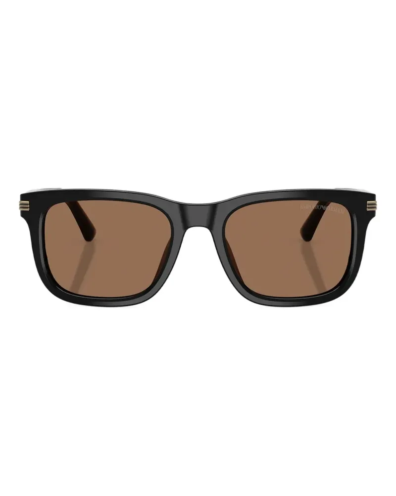 Emporio Armani Sonnenbrille mit eckigem Gestell - Schwarz Schwarz