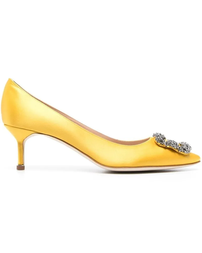 Manolo Blahnik Hangisi Pumps mit Kristallen 60mm - Gelb Gelb
