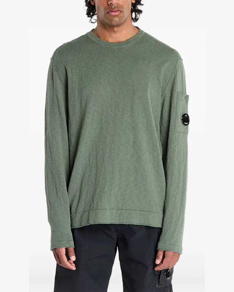 C.P. Company Sweatshirt mit Logo-Patch - Grün Grün