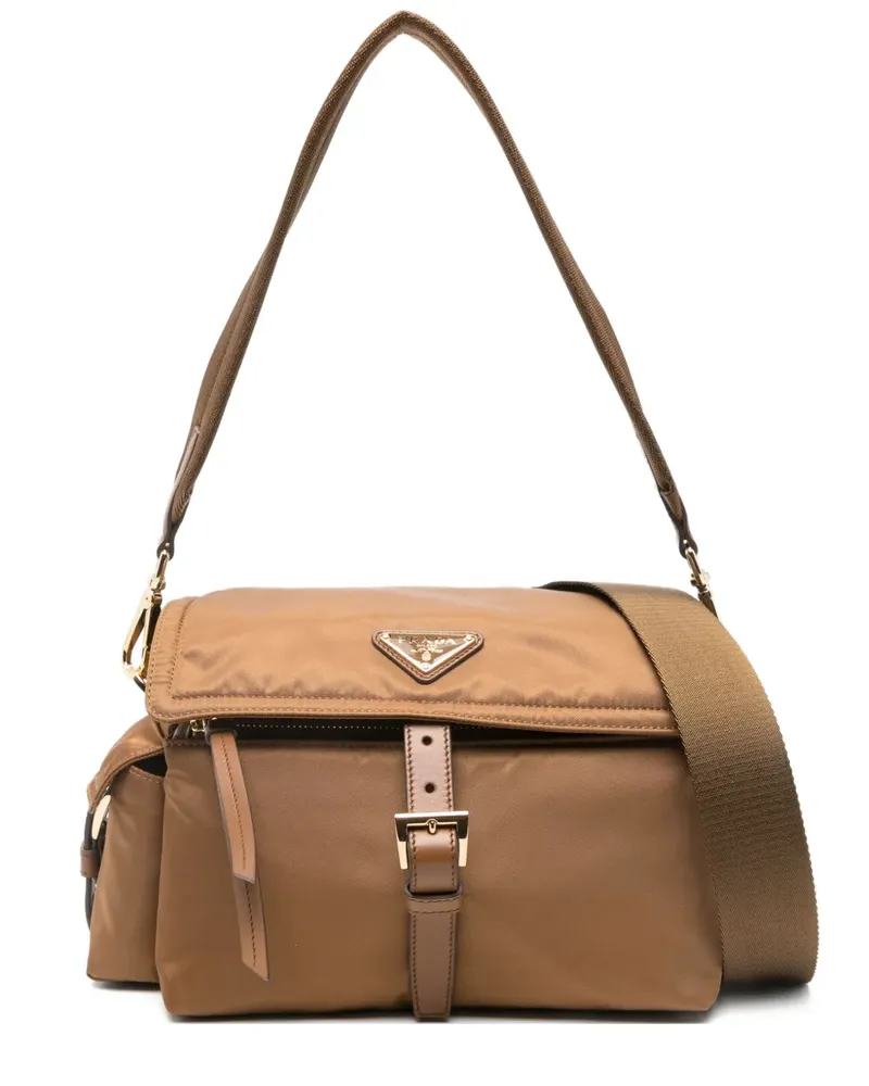 Prada Umhängetasche mit Triangel-Logo - Braun Braun