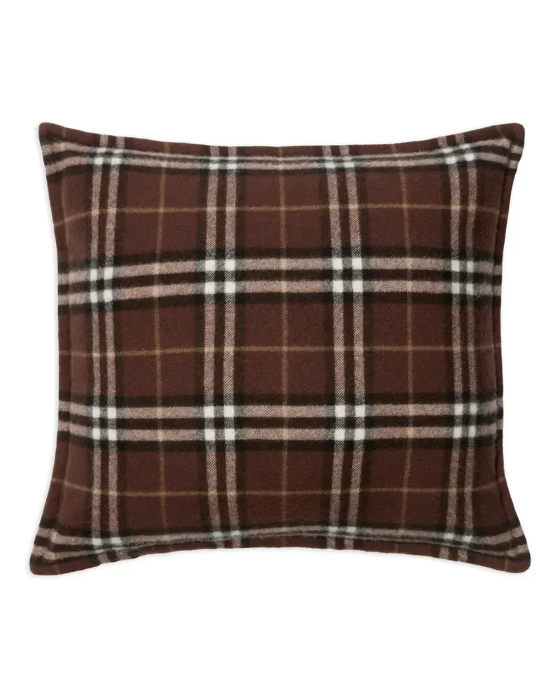Burberry Kariertes Kissen aus Kaschmir (52cm x 52cm) - Braun Braun