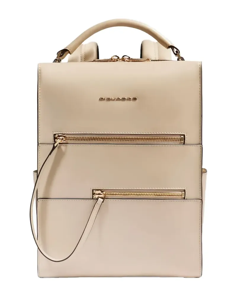 Piquadro leather backpack - Nude Nude
