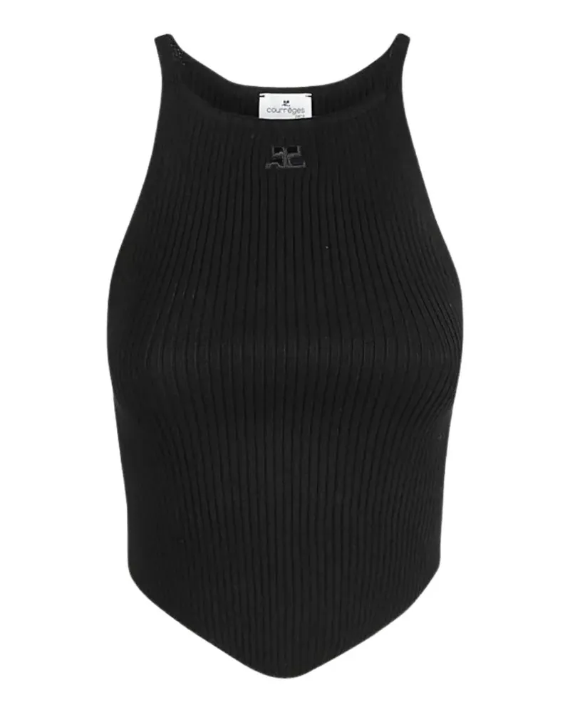 Courrèges embroidered top - Schwarz Schwarz