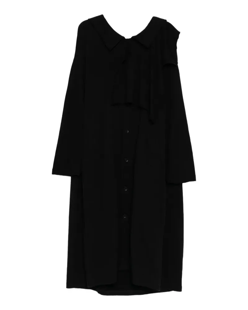 Yohji Yamamoto gauze draped coat - Schwarz Schwarz