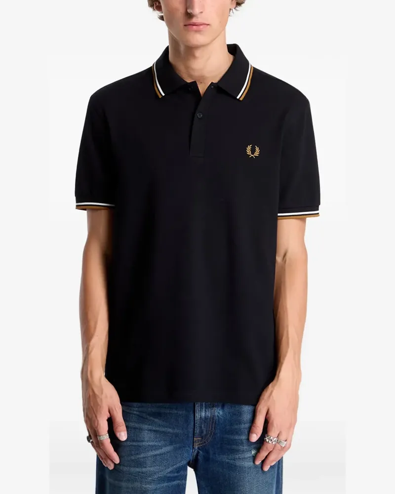 Fred Perry Poloshirt mit Streifendetails - Schwarz Schwarz