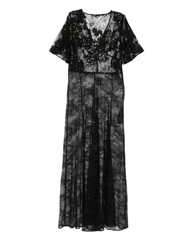 Maje sequin-embellished maxi dress - Schwarz Schwarz