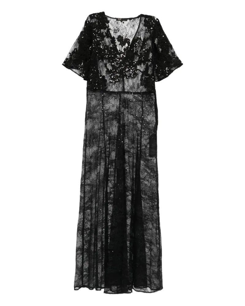 Maje sequin-embellished maxi dress - Schwarz Schwarz