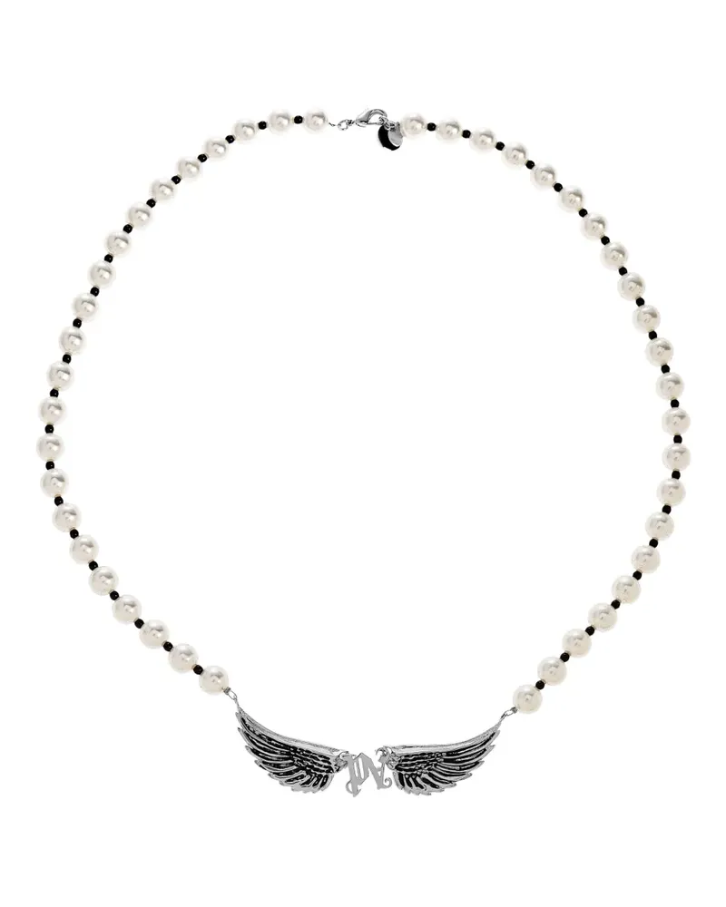 Palm Angels Halskette mit Flügelanhänger - Silber Silber