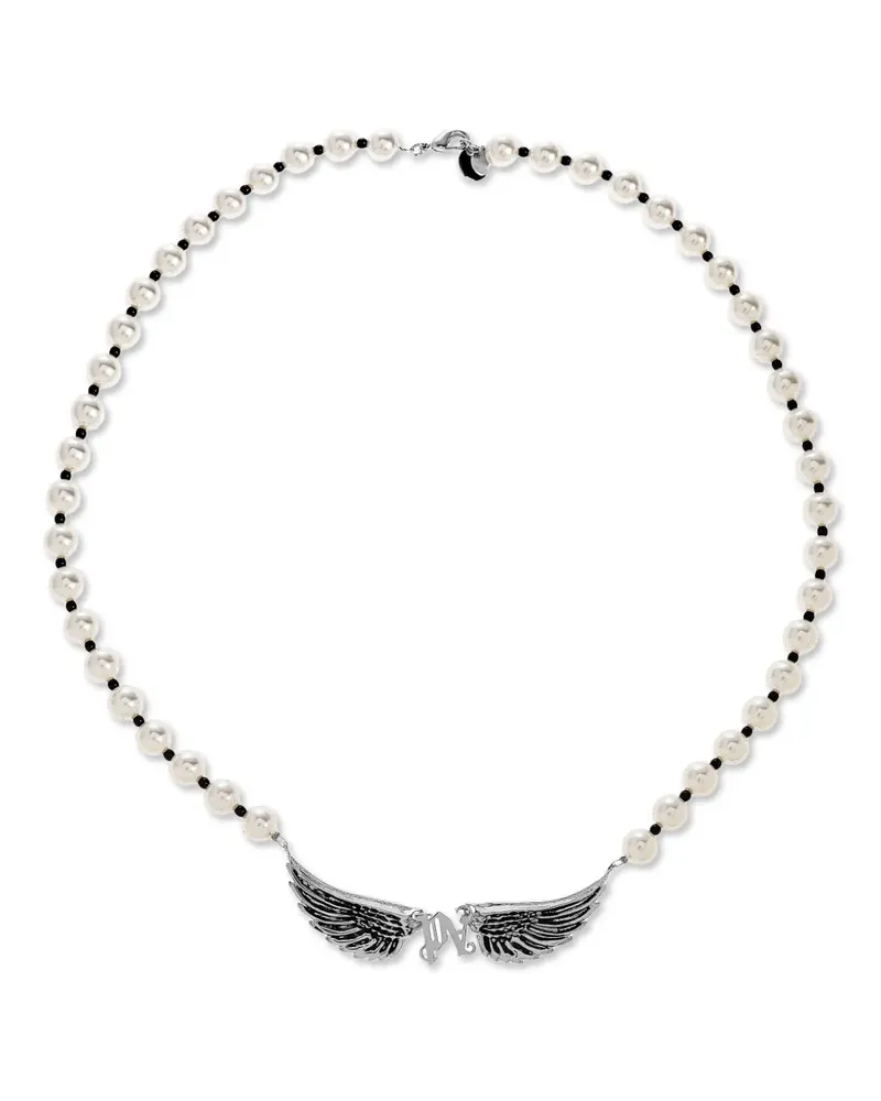 Palm Angels Halskette mit Flügelanhänger - Silber Silber