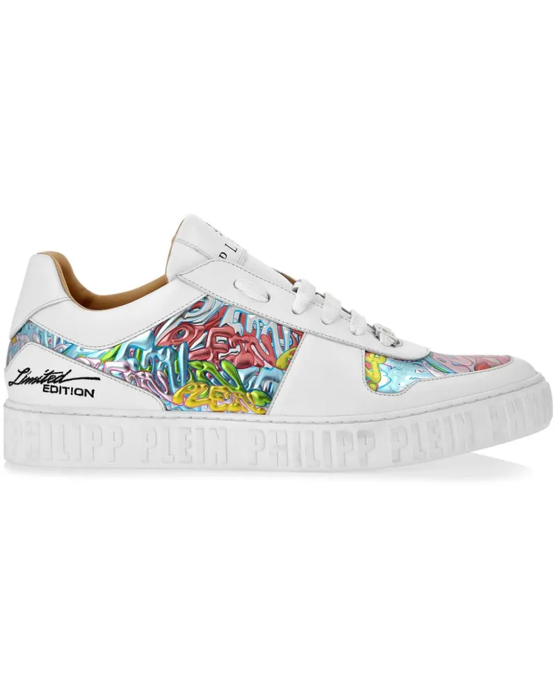 Philipp Plein Sneakers mit Graffiti-Print - Weiß Weiß