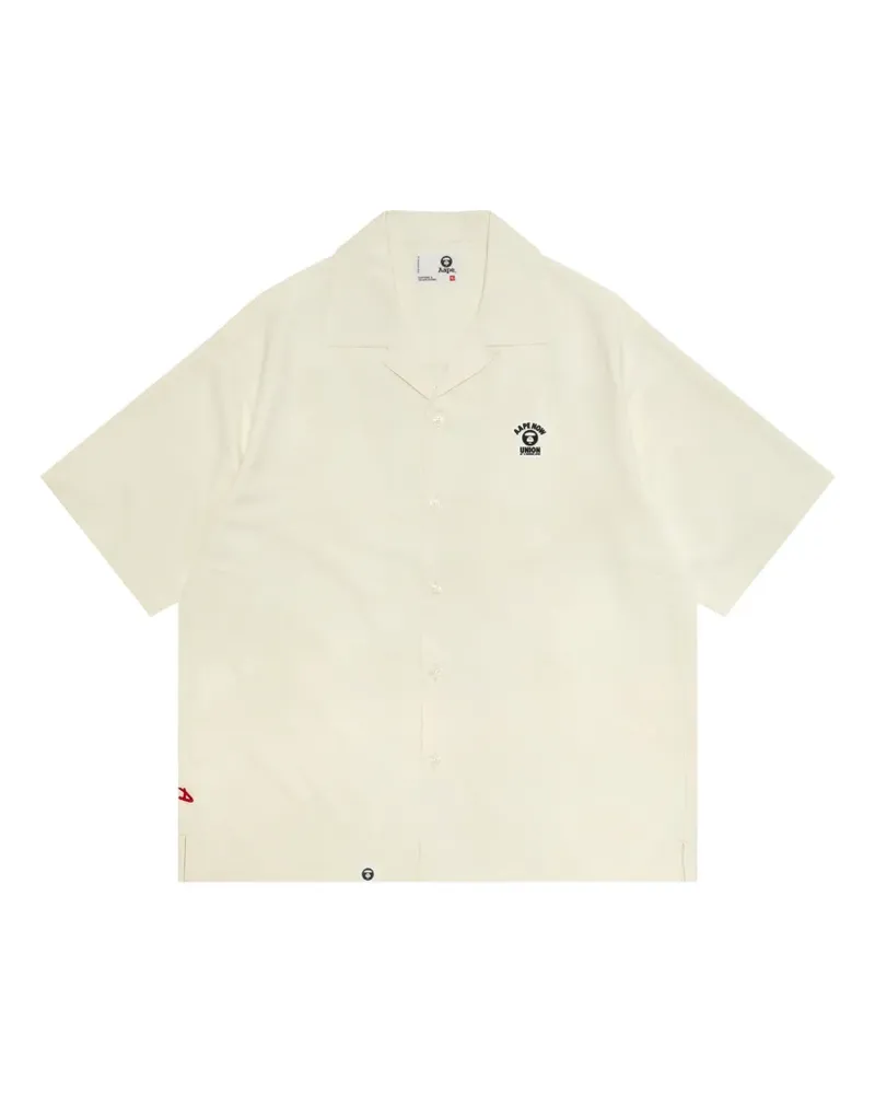 BAPE embroidered short-sleeve shirt - Nude Nude