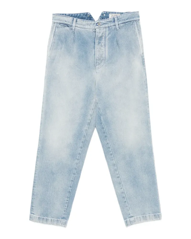 PENCE Liam acid-wash pleated jeans - Blau Blau