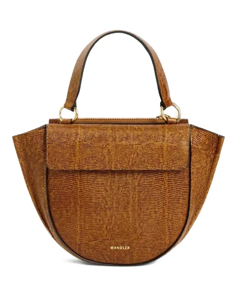WANDLER Hortensia lizard-effec satchel - Braun Braun